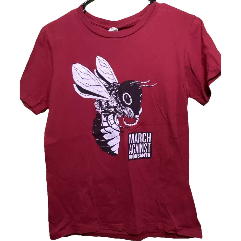 Rare Y2K Organic Cotton Bee Tee Oxygen Mask Environmental Graphic Shirt small
